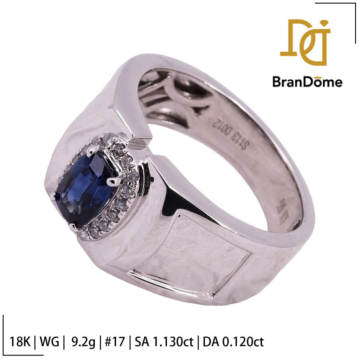 Rakuten - 【中古】 リング サファイア 1.13ct ダイヤモンド 0.12ct K18 WG ホワイトゴールド #57 約17号 指輪 750 レディース ジュエリー ring