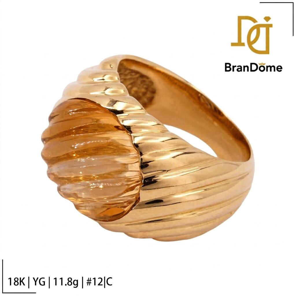 Rakuten - 【中古】 リング シトリン K18 YG イエローゴールド #52 約12号 指輪 750 レディース ジュエリー ring