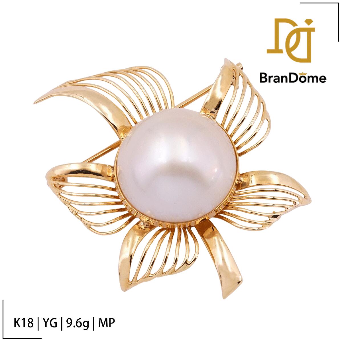 Rakuten - 【中古】 ブローチ マベー パール 16.5mm K18 YG イエローゴールド 750 レディース ジュエリー brooch