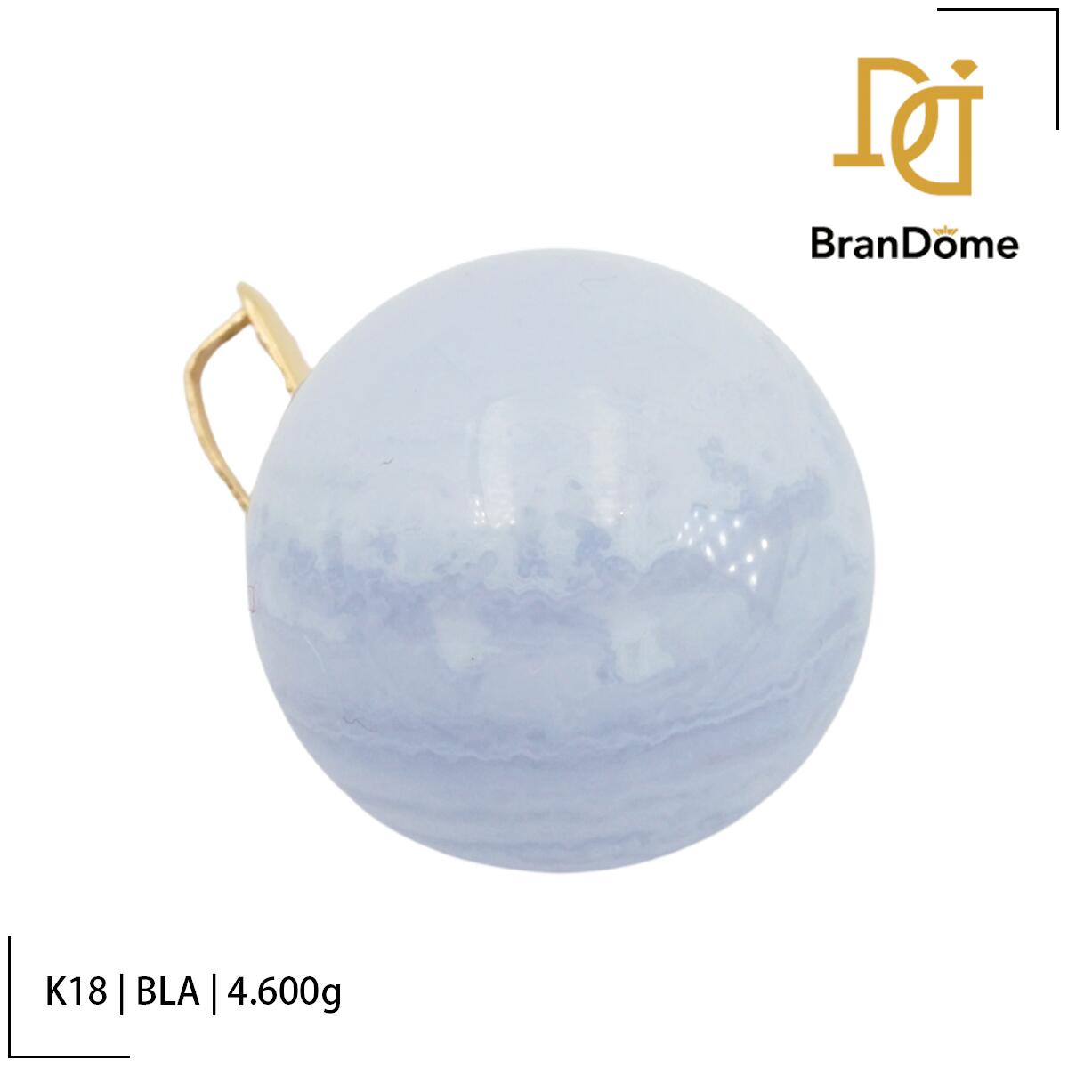 Rakuten - 【中古】 ペンダント BlueLaceAgate ブルーレースアゲート K18 YG イエローゴールド 750 レディース ジュエリー pendant