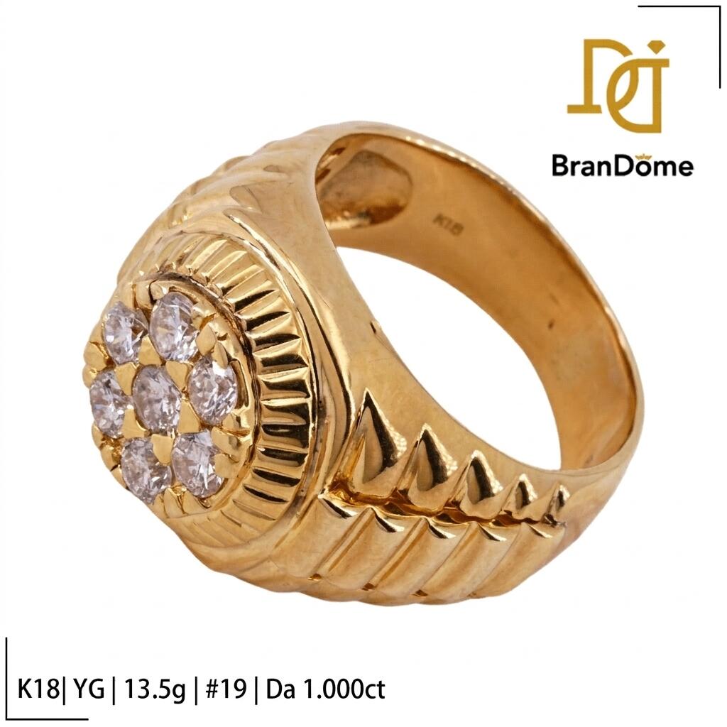Rakuten - 【中古】 リング ダイヤモンド 1ct K18 YG イエローゴールド #59 約19号 指輪 750 レディース ジュエリー ring