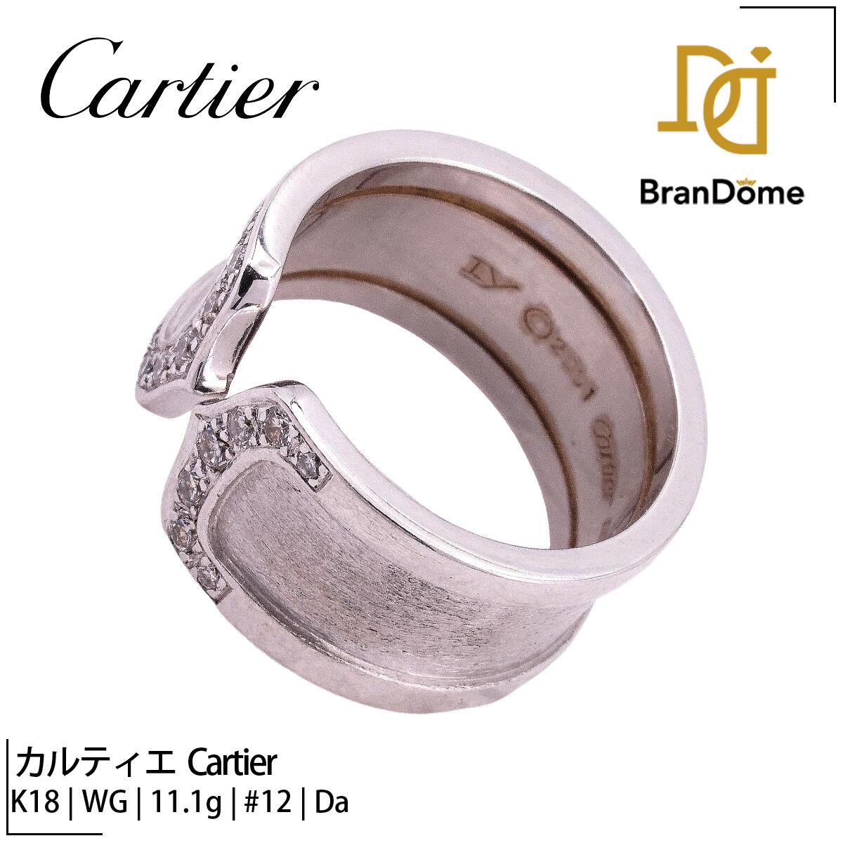 白金 - 【中古】 カルティエ CARTIER リング シーツー 2001 ダイヤモンド K18 WG ホワイトゴールド #52 約12号 指輪 750 レディース ジュエリー C2 ring