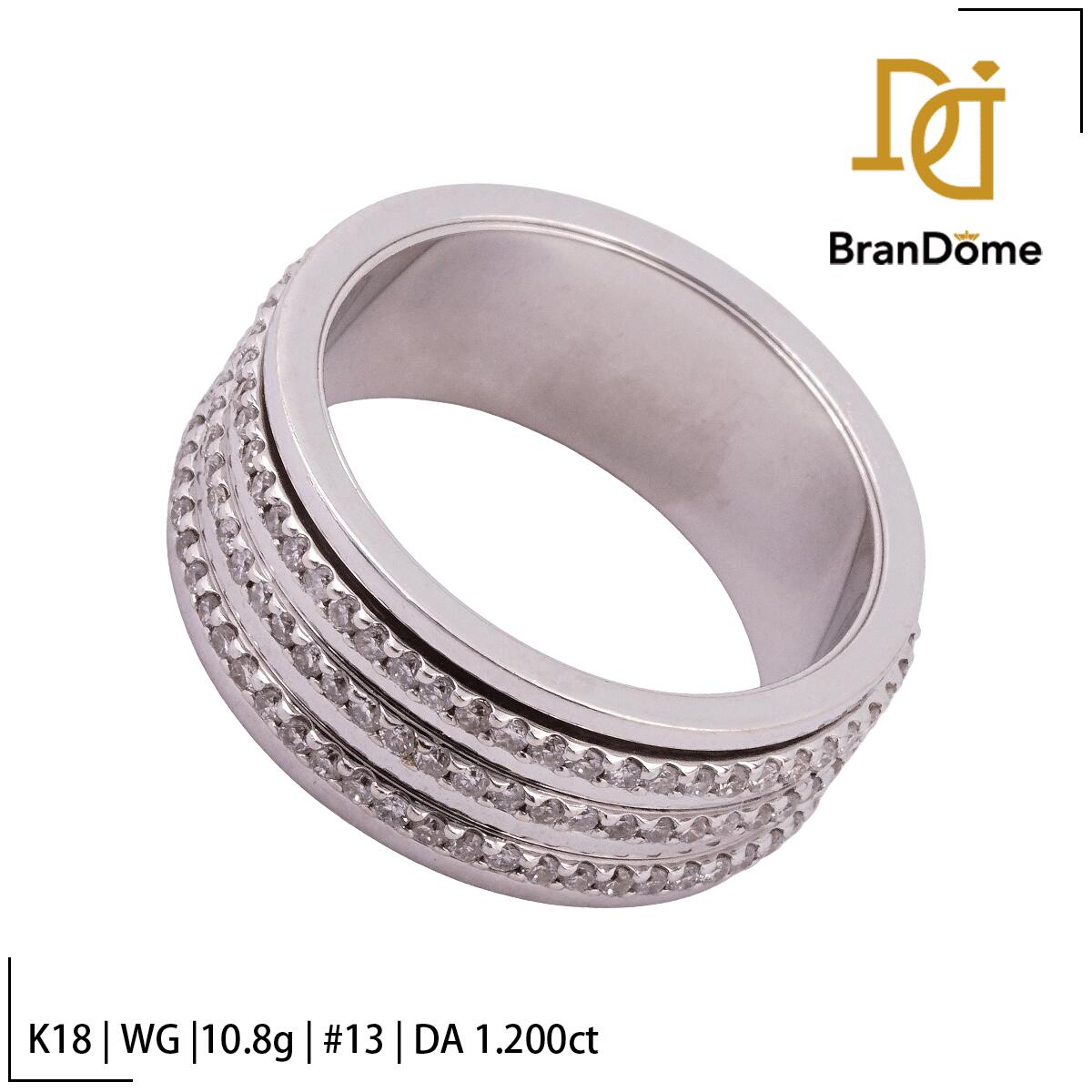 Rakuten - 【中古】 リング ダイヤモンド 1.2ct K18 WG ホワイトゴールド #53 約13号 指輪 750 レディース ジュエリー ring