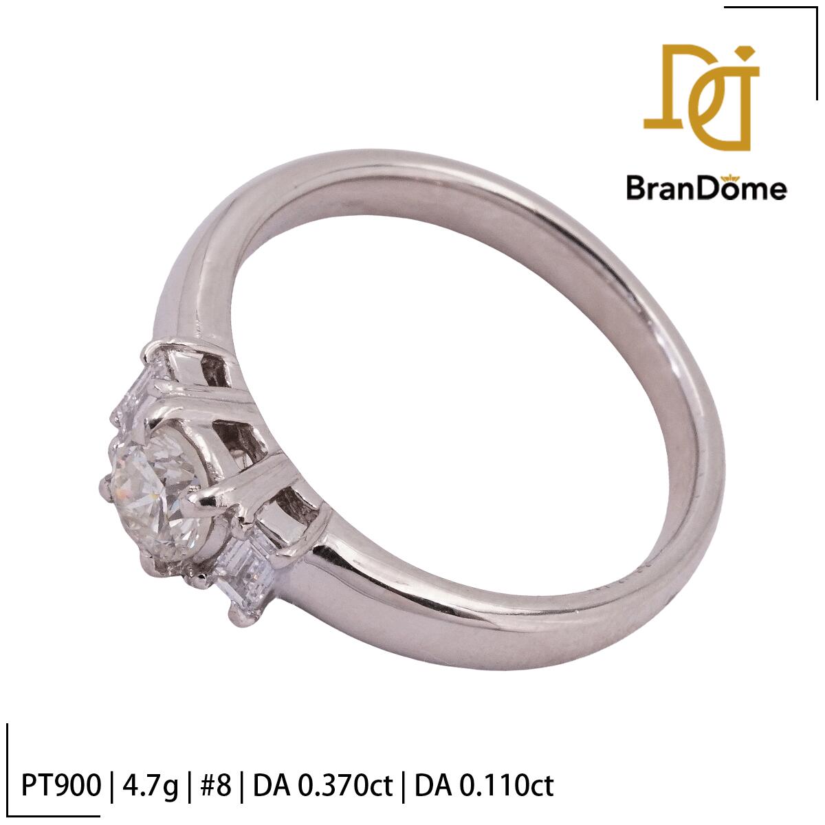 Rakuten - 【中古】 ブランド刻印あり リング ダイヤモンド 0.37ct 0.11ct PT900 プラチナ #48 約8号 指輪 レディース ジュエリー ring