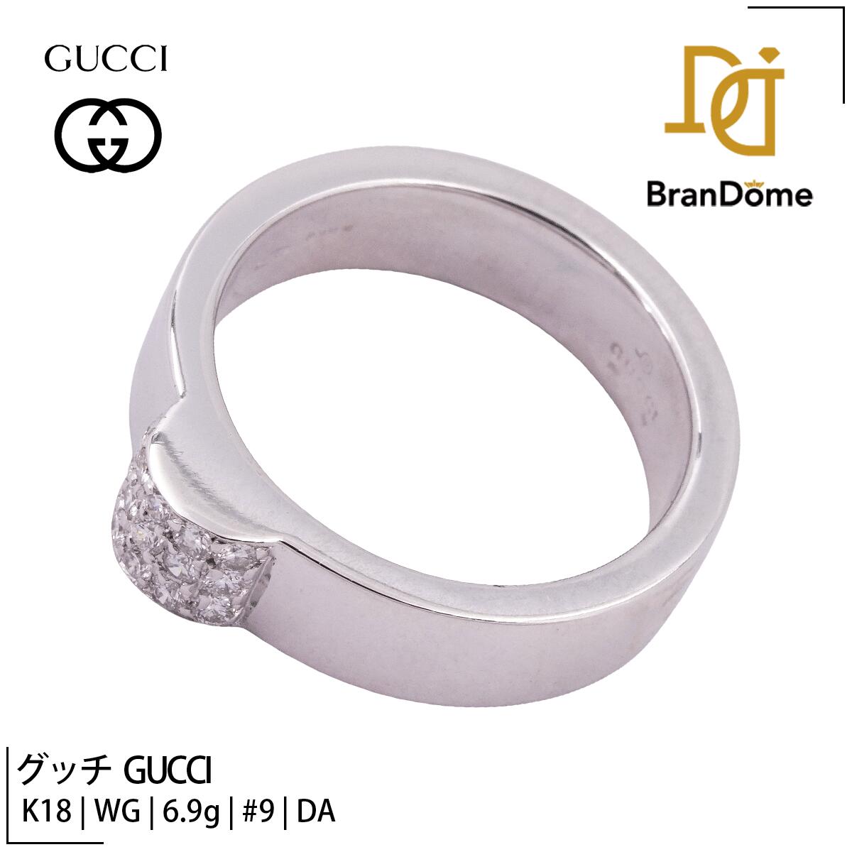 gucci///////////////\\\\\\\\\\\\\\\\\\\\\\\\\\\\\\\\\\\\\\\\\\\\\\\\\\\\\\\\\\\\\\\' - 【中古】 グッチ GUCCI リング ダイヤモンド K18 WG ホワイトゴールド #49 約9号 指輪 750 レディース ジュエリー ring