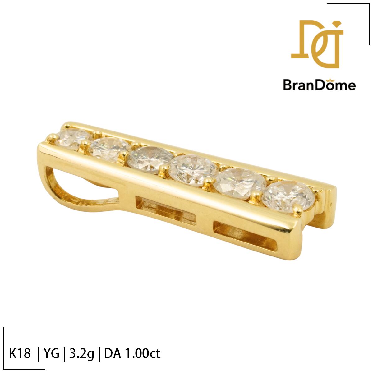 Rakuten - 【中古】 ペンダント ダイヤモンド 1ct K18 YG イエローゴールド 750 レディース ジュエリー pendant