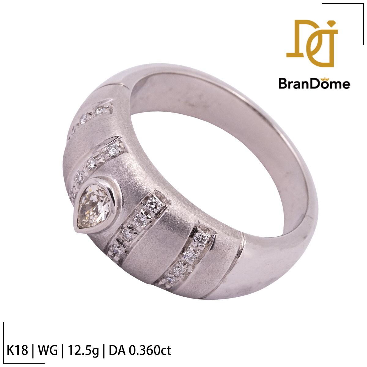 Rakuten - 【中古】 リング ダイヤモンド 0.36ct K18 WG ホワイトゴールド #59 約19号 指輪 750 レディース ジュエリー ring