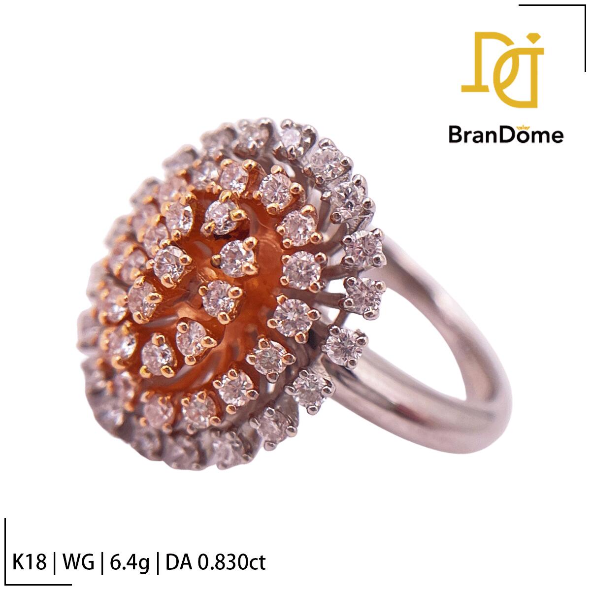 Rakuten - 【中古】 リング ダイヤモンド 0.830ct K18 WG ホワイトゴールド #51 約11号 指輪 750 レディース ジュエリー ring