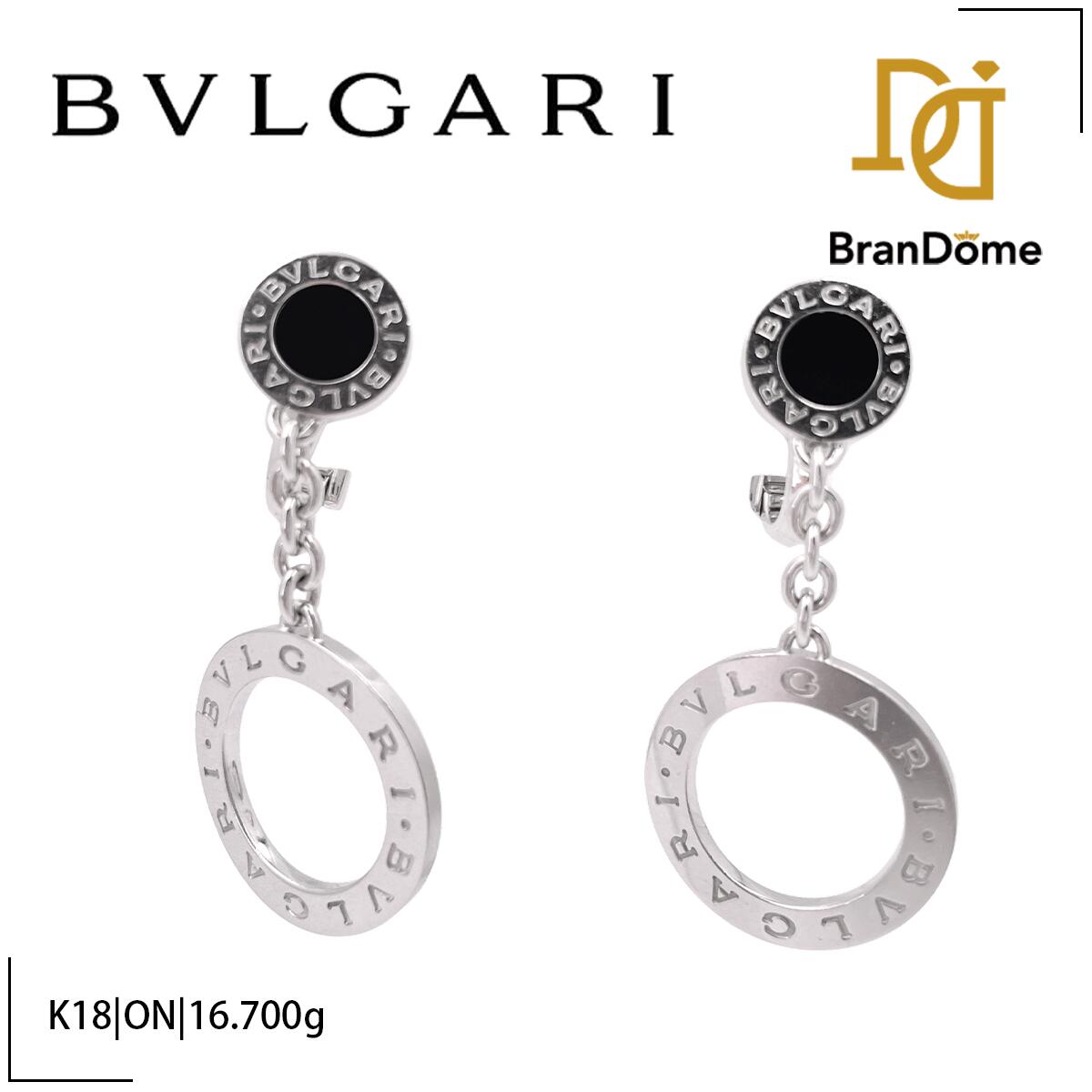 中古 ブルガリ BVLGARI イヤリング ブルガリブルガリ オニキス K18 WG ホワイトゴールド 750 レディース ジュ hideakicorp-10007443 BranDome パッケージ画像
