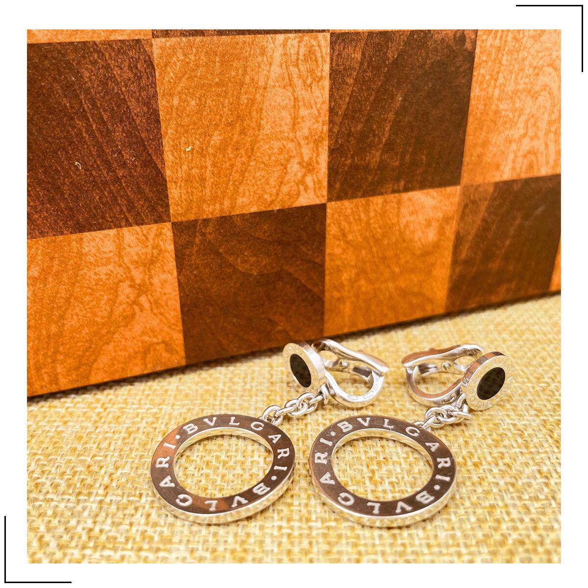中古 ブルガリ BVLGARI イヤリング ブルガリブルガリ オニキス K18 WG ホワイトゴールド 750 レディース ジュ hideakicorp-10007443 BranDome サンプル画像2