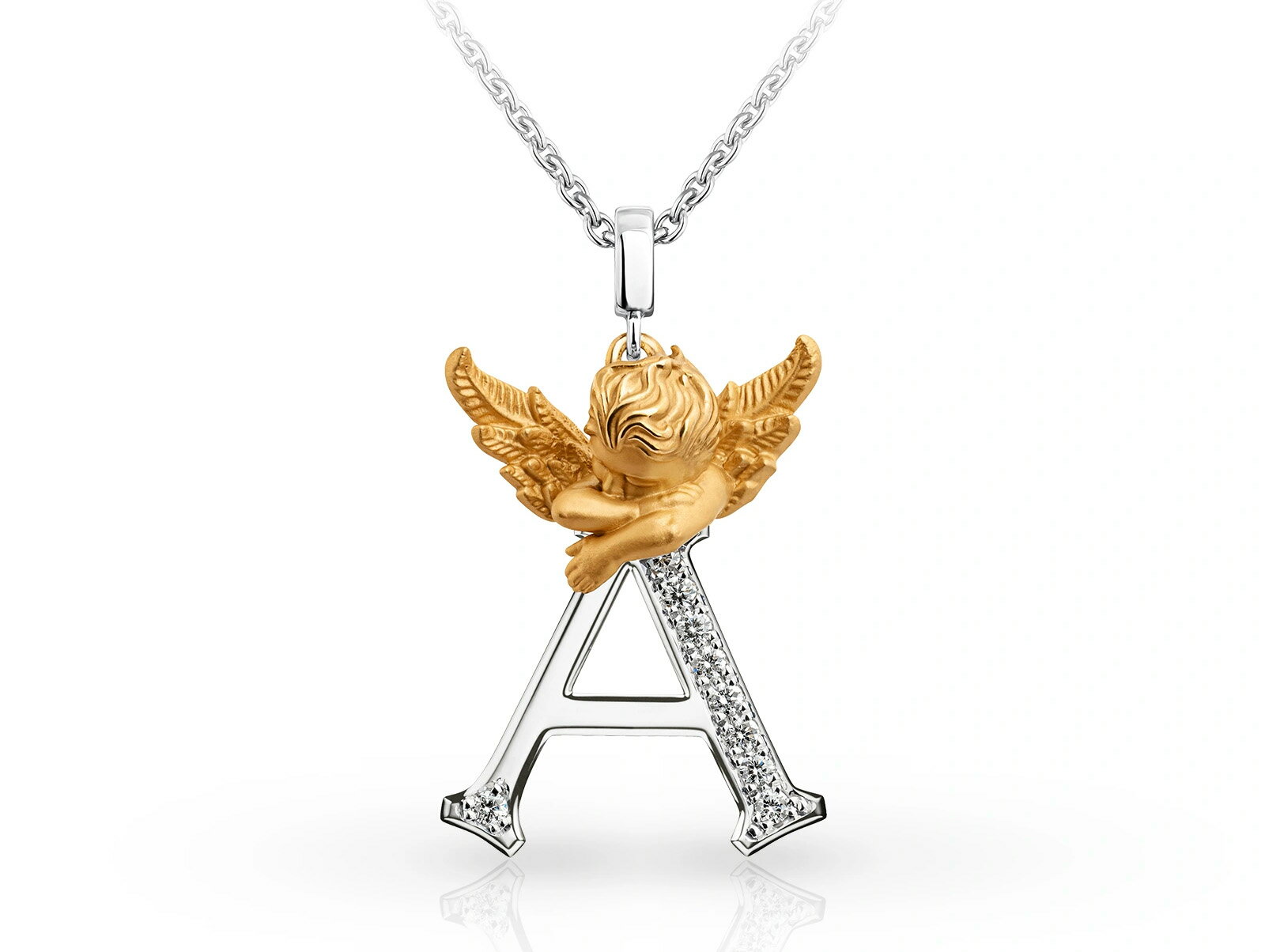 【NEW】Carrera y Carrera カレライカレラ MY ANGEL LETTERS A necklace K18 18金 イエローゴールドyellowgold ホワイトゴールドwhitegold ダイヤモンド 0.08ct 約5.37g チェーン約44cm ジュエリー【新品】