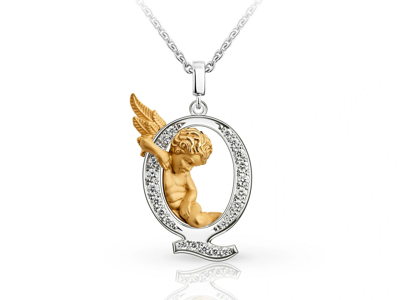 【NEW】Carrera y Carrera カレライカレラ MY ANGEL LETTERS Q necklace K18 18金 イエローゴールドyellowgold ホワイトゴールドwhitegold ダイヤモンド 0.17ct 約5.44g チェーン約44cm ジュエリー【新品】