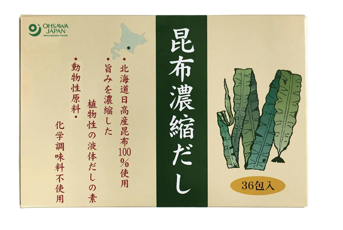 和風だし　昆布濃縮だし 昆布の旨味がきいた和風だしの素　日高昆布100％使用 ＜昆布濃縮だしの特長＞ ○良質な日高産昆布をじっくりと煮出して作った濃厚で旨みのある昆布エキス ○砂糖・動物性原料不使用 ○化学調味料不使用 ○個包装タイプ ○1袋（5g）を約500ccの水か湯で溶かす ○味噌汁、吸い物、炒め物、煮物、鍋物、めんつゆなどのだしに ＜昆布濃縮だしの原材料＞ 昆布（北海道産）、食塩（オーストラリア産）、水飴、酵母エキス 常温で1年6ヶ月 ＜昆布濃縮だしのご使用方法＞味噌汁、吸い物、炒め物、煮物、鍋物、めんつゆなどのだしに 名　称：昆布濃縮だし 内容量：180g(5g×36包) 賞味期限：パッケージに記載 保存方法：直射日光、高温多湿な場所を避けて乾燥した所に保存して下さい。 広告文責：有限会社　横川ヤマト TEL：082-295-1732 製造元：オーサワジャパン株式会社 製造・区分：日本・調味料/だし/ブイヨン類 JANコード：4932828023786 ＜注意事項＞アレルギーをお持ちの方は、成分内容を良くご確認の上ご使用下さい。 予告無くパッケージが変更になる場合がありますので予めご了承ください。 製造・取扱い中止の場合はキャンセル処理をさせて頂く場合がございます。 仕入れ先の状況により納期期限より遅れる場合、欠品する場合がありますので予めご了承ください。 お客様のご都合によるご注文内容の変更・キャンセル・返品・交換はお受けできません。 開封後の返品、交換は一切お受けできません。血圧が高めの方歯槽膿漏が気になる鼻の疾患でお悩みの方耳の疾患でお悩みの方アレルギー体質の方腎疾患が気になるどうき・息切れ便秘でお困りの方痔のお薬喉の渇きが気になる乳腺炎でお悩みの方眼精疲労炎症性・化膿性疾患せき・たんストレスが気になる滋養強壮しびれが気になるむくみが気になる胃腸が気になる神経痛・リウマチ不眠でお悩みの方排尿困難更年期が気になるだるさ・やる気肝疾患が気になる生活習慣病健康美容が気になる肝臓疾患でお悩みの方アレルギー性鼻炎気になる脂肪生理不順の方皮膚炎が気になる介護系商品デリケートゾーン生活習慣病でお悩みの方気になる健康茶気になる植物多糖類おすすめの乳酸菌アサイ有機ゲルマニウムオーサワジャパン正官庄高麗人参デンタルケア赤ちゃんの夜泣きうっかりが気になる気になる乳酸菌