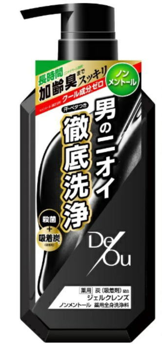 　　男のニオイ徹底洗浄！汗・ベタツキニオイまで 　　“デ・オウ 薬用ジェルクレンズ メントール” 　　　　　　（旧：クレンジングウォッシュ メントール） 薬用ジェルクレンズ ノンメントールの特長 デ・オウ ジェルクレンズ ノンメントール」は、汗やベタツキを徹底洗浄し、体臭や汗などのニオイの発生を防ぐ薬用ボディウォッシュです。 ●汗・アブラ・ベタつきなど男のニオイの元を徹底洗浄。 ●体臭や汗などのニオイの発生を防ぐ、ノンメントールの薬用ボディウォッシュです。 ●肌を洗浄・殺菌・消毒し、体臭・汗臭の発生を防ぎます。ニオイの元となる皮脂や汚れを吸着。 ●「ニオイベール効果」で、長時間、加齢臭※までスッキリ！気になるニオイをさわやかなシトラスハーブの香りへ。 ※シトラスハーブの香りによるニオイベール効果 ●特にニオイが気になる部分は、泡立てずに手で直接塗り込むように洗うと、より効果的です。 有効成分 ベンザルコニウム塩化物 その他の成分 薬用炭(特殊吸着炭)、ラウリン酸、ミリスチン酸、パルミチン酸、PG、ヤシ油脂肪酸N-メチルエタノールアミド、テトラデセンスルホン酸Na液、プロピレングリコール脂肪酸エステル、水酸化K、フェノキシエタノール、EDTA-2Na、POEラウリルエーテル酢酸Na、ヤシ油脂肪酸アミドプロピルベタイン液、塩化Na、粘度調整剤、香料 ご使用用法 お湯を含ませたタオルやスポンジに適量を取り、軽く泡立ててから洗い、その後よく洗い流してください。 ※特にニオイが気になる部位は、泡立てず手で直接塗りこむように洗うとより効果的です。 薬用ジェルクレンズの取扱上の注意 ●傷、はれもの、湿疹、皮フ炎(かぶれ、ただれ)等の皮フ障害のある時は使用しないこと。 ●肌に異常が生じていないかよく注意して使用すること。使用中、又は使用後日光にあたって、かぶれ、 　赤み、はれ、かゆみ、刺激、色抜け(白斑等)や黒ずみ等の異常があらわれた場合は使用を中止し、 　皮フ科専門医等へ相談すること。そのまま使用を続けると症状が悪化することがある。 ●目に入らないように注意し、万一目に入った場合は、こすらずにすぐに洗い流すこと。なお、異物感な 　ど異常が残る場合は眼科医に相談すること。 商品名 ロート薬用デオドラントソープMB 名　称 デオウ 薬用ジェルクレンズ ノンメントール （旧：クレンジングウォッシュ メントール） 内容量 本体520mL 使用期限 パッケージに記載 広告文責 有限会社　横川ヤマト TEL 082-295-1732 メーカー ロート製薬 製造・区分 日本・医薬部外品 JANコード 4987241146031 ＜購入時の注意事項＞ 予告無くパッケージが変更になる場合がありますので予めご了承ください。 製造・取扱い中止の場合はキャンセル処理をさせて頂く場合がございます。 仕入れ先の状況により納期期限より遅れる場合、欠品する場合がございますので予めご了承ください。 お客様のご都合によるご注文内容の変更・キャンセル・返品・交換はお受けできません。 開封後の返品・交換は一切お受けできません。血圧が高めの方歯槽膿漏が気になる鼻の疾患でお悩みの方耳の疾患でお悩みの方アレルギー体質の方腎疾患が気になるどうき・息切れ便秘でお困りの方痔のお薬喉の渇きが気になる乳腺炎でお悩みの方眼精疲労炎症性・化膿性疾患せき・たんストレスが気になる滋養強壮しびれが気になるむくみが気になる胃腸が気になる神経痛・リウマチ不眠でお悩みの方排尿困難更年期が気になるだるさ・やる気肝疾患が気になる生活習慣病健康美容が気になる肝臓疾患でお悩みの方アレルギー性鼻炎気になる脂肪生理不順の方皮膚炎が気になる介護系商品デリケートゾーン生活習慣病でお悩みの方気になる健康茶気になる植物多糖類おすすめの乳酸菌アサイ有機ゲルマニウムオーサワジャパン正官庄高麗人参デンタルケア赤ちゃんの夜泣きうっかりが気になる気になる乳酸菌