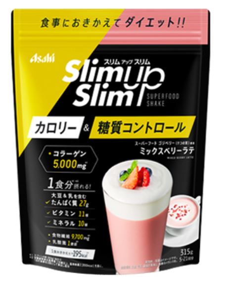 アサヒグループ スリムアップスリム 乳酸菌+スーパーフード シェイク ミックスベリーラテ 315g 2個セット