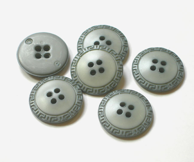 bbp000240 クチュールボタン 樹脂製 モスグレー 25mm 6個セット 【RCP】