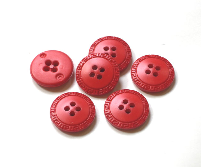 bbp000240 クチュールボタン 樹脂製 レッド 20mm 6個セット 【RCP】