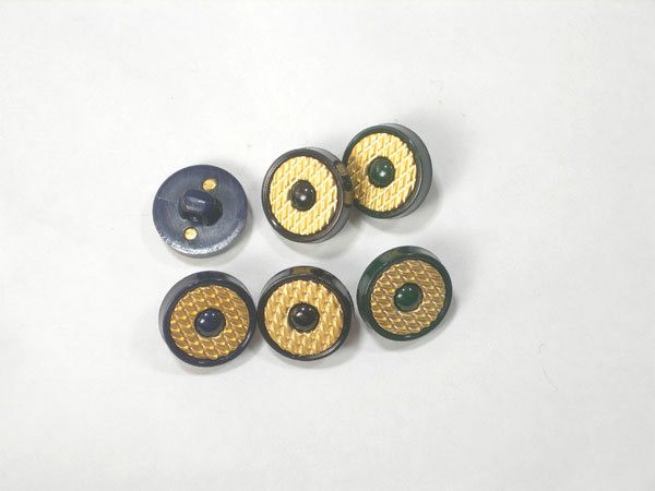 乐天商城 - クチュールボタン 樹脂製ゴールド btp000251 15mm 6個セット (ネイビー/グリーン/ブラック) 【RCP】