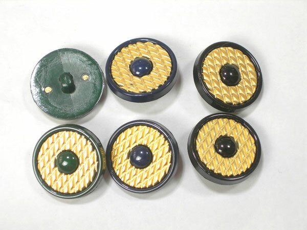 クチュールボタン 樹脂製ゴールド btp000251 25mm 6個セット (ネイビー/グリーン/ブラック) 【RCP】