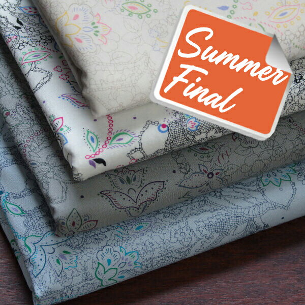 【2026 Summer Final】8/25 プライスダウン！YUWA コットン シャーティング 切り絵風コラージュフラワー プリント 全4色 Love at first sight I[オーダーカット生地 10cm単位] 【RCP】