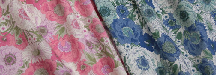 コットン ブロード エレガントアネモネフラワーガーデンプリント グラデーションカラー 全2色 Noble Flower Garden SEVENBERRY #M[オーダーカット生地 10cm単位] 【RCP】