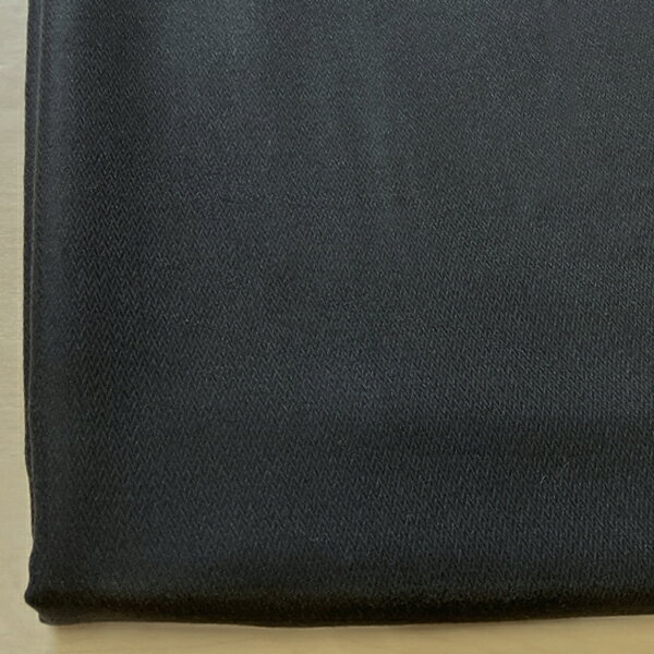 Wool - イタリー 合物ウールポリエステル 無地ライクジグザグドビー セミフォーマル 墨黒 W[着分生地 80cm] 【RCP】