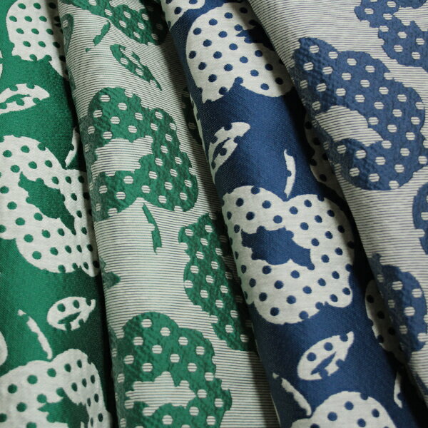 イタリー ビスコースポリ マトラッセ レトロポップフラワー ボーダー＆ドット リバーシブル 全2色 V[オーダーカット生地 10cm単位] 【RCP】