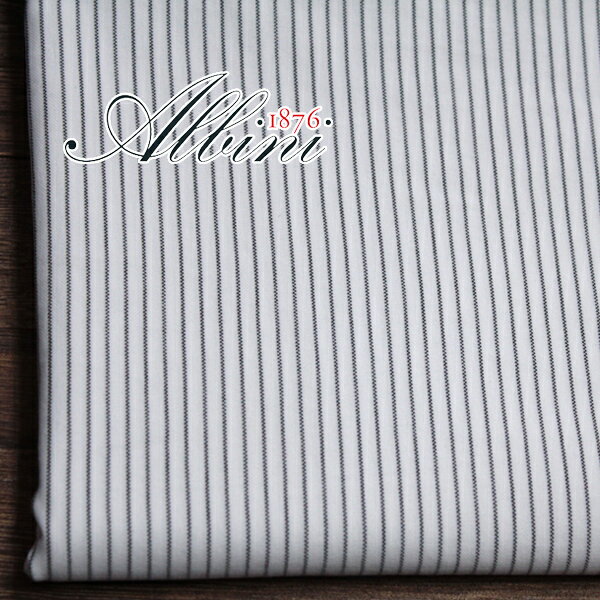 2月2日 新着！イタリー ALBINI コットンナイロンニット ベア天竺ジャージー 2wayストレッチ 接触冷感風 先染めジグザグシングルストライプ＆ボーダー 白地×杢チャコール 4FLEX ISOLA G[オーダーカット生地 10cm単位] 【RCP】