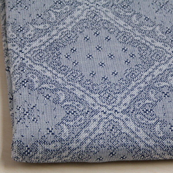コットン 風通刺し子ジャガード 大判パッチワーク調ダイヤ紋 かすれインディゴ SASHIKO N[オーダーカット生地 10cm単位] 【RCP】