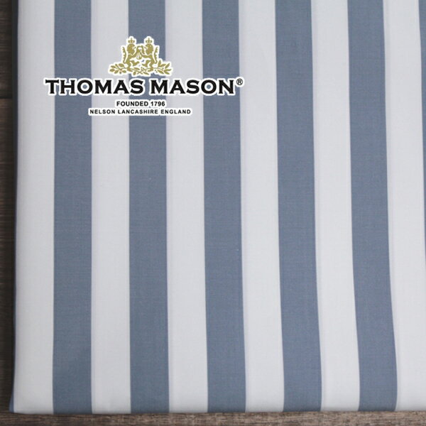 Other - 3月17日 新着！イタリー THOMAS MASON コットンブロード シャツ地 先染めパジャマストライプ アッシュブルー×白 PORTLAND120 A[オーダーカット生地 10cm単位] 【RCP】