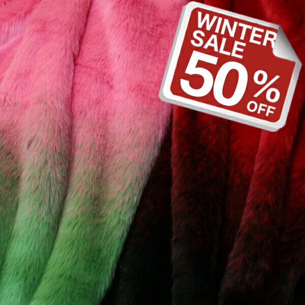 アクリル ロングエコファー 極厚地 片側起毛 バイカラー切替えパネル 全2色 A[オーダーカット生地 1パネル単位] 【RCP】