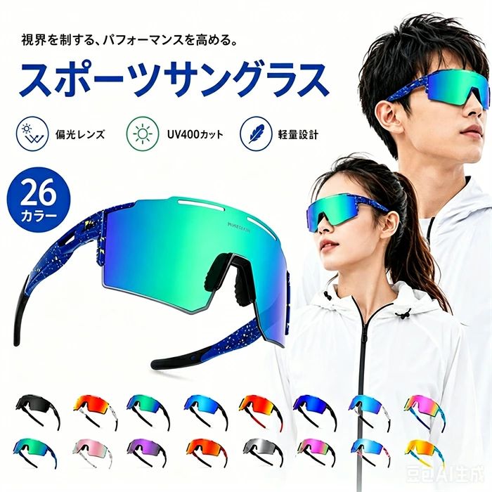 セット内容&nbsp;✽.*꙳ スポーツサングラス/収納ケース 「記載のないアクセサリー　小物等は付属しません」 素材&nbsp;✽.*꙳ TR90+TAC カラー&nbsp;✽.*꙳ C01/C02/C03/C04/C05/C06/C07/C08/C09/C10/C11/C12/C13/C14/C15(完売)/C16/C17/C18/C19/C20/C21/C22/C23/C24/C25/C26 サイズ (cm)&nbsp;✽.*꙳ 詳しいサイズについては、商品画像をご参考ください。 ※表記寸法と実寸値の多少の誤差はご容赦ください