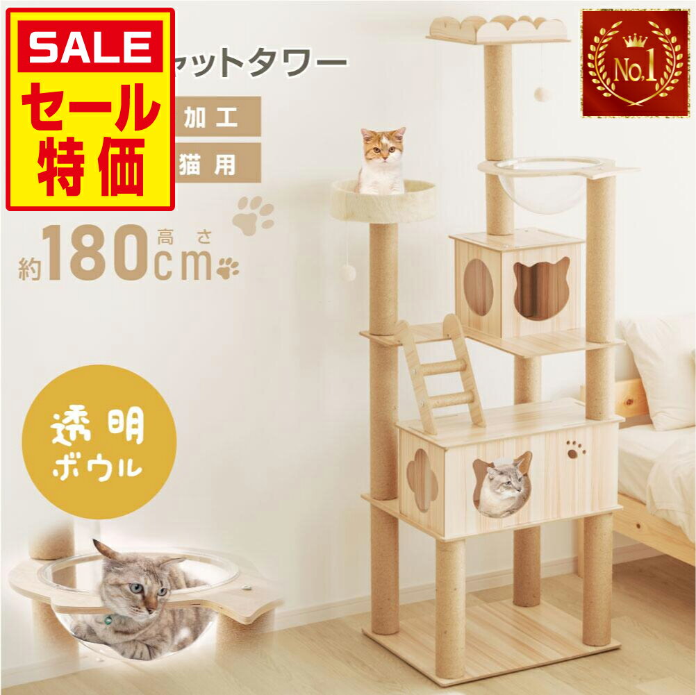 【10%OFFクーポン★SS期間】キャットタワー サボテン かわいい おしゃれ ハンモック 据え置き 多頭 コンパクト 省スペース スリム 爪とぎポール 麻紐 猫のおもちゃ 転倒防止ベルト 展望台 猫ベッド 運動不足解消 グリーン 緑 高さ107cm