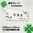 室名表示プレートとして 例：社長室 役員室 所長室 会議室 ミーティングルーム 応接室 受付 研修室 待合室 事務所 事務室 打合せ室 休憩室 食堂 休憩所 倉庫 物置 湯沸室 給湯室 喫煙所 禁煙 化粧室 お手洗い TOILET 更衣室 男子更衣室 女子更衣室 ロッカー 会員制 控室 印刷室 資料室■送料無料 室名プレート アクリル銘板 W200×H80×t5mm 化粧ビス付き 商業サイン 館銘板 ドアプレート オフィスプレート 事務所の表札 おしゃれな看板 マンション名看板tomei200-007 本体サイズW200×H80×t5mm 材質透明アクリル※アクリル四辺面取り加工※化粧ビス2本付き