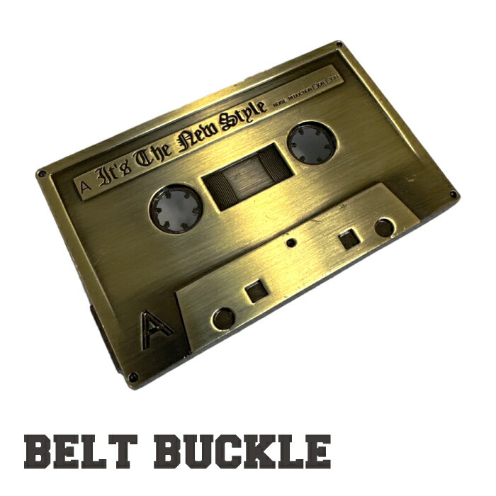 ベルトバックル カセットテープ (ゴールド) ■ おしゃれ オシャレ 面白 おもしろ アメリカン雑貨