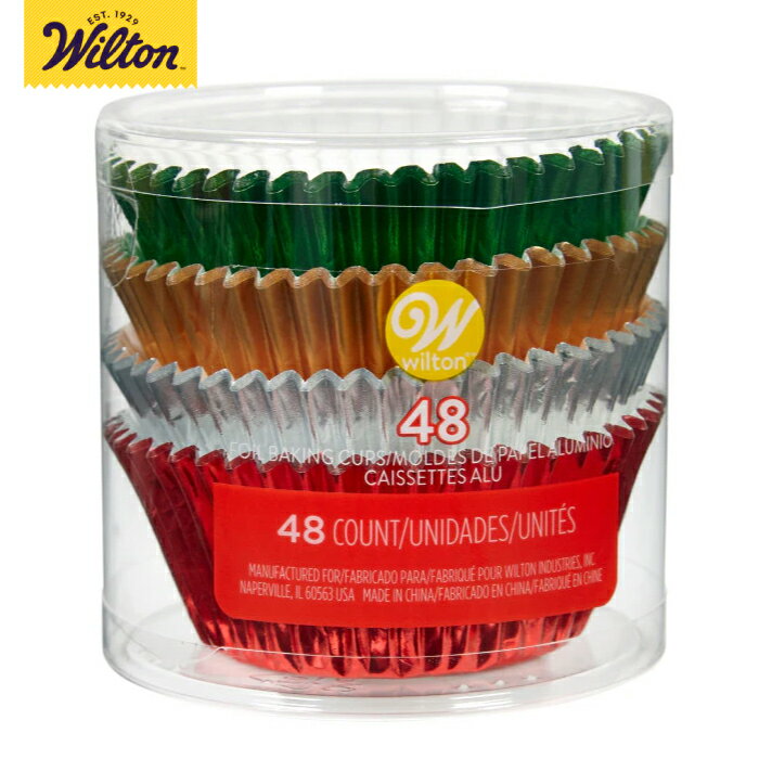 Wilton クリスマス フォイル マフィンカップ 48枚セット カップケーキ カップ お弁当 紙製カップ マフィン お菓子作り お弁当作り ケーキ作り ケーキ...