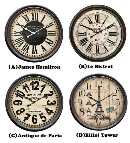 時計 壁掛け インテリア おしゃれ 壁掛け時計 北欧 レトロ かわいい シンプル アナログ 掛け時計 かっこいい 個性的 掛時計 ヴィンテージ ビンテージ アンティーク ■ スチールリムクロック47cm 1J-048