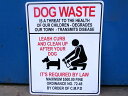 プラスチックサインボード (Lサイズ) 犬の後始末を (DOG WASTE)  ■ 男前インテリア メッセージ サインプレート アメリカン雑貨