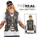 【メール便送料無料】 【おもしろシャツ】 FAUX REAL Tシャツ (Men 039 s Biker Tattoo) Sサイズ 92410 ■ ハロウィン イベント コスプレ 面白 おもしろ ネタT リアルTシャツ アメリカン雑貨 【あす楽対応】