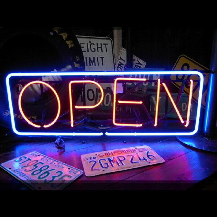 楽天ハイドアウト【送料無料】 ネオンサイン 看板 ネオン管 ネオンライト NEON SIGN インテリア 店舗用 ガラス管 電飾看板 おしゃれ アメリカン雑貨 アメリカ雑貨 カフェ BAR バー レストラン ■ OPEN （LL）