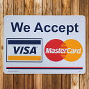 【メール便送料無料】 【看板】プラスチックサインボード カード利用可 (WE ACCEPT VISA Master Card) CA-37 ■ 男前インテリア メッセージ サインプレート アメリカン雑貨