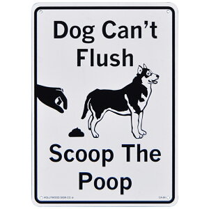 【メール便送料無料】 【看板】プラスチックサインボード 犬は水を流せません 糞の後始末をしましょう (Dog Can't Flush) [CA-64] ■ 男前インテリア メッセージ サインプレート アメリカン雑貨