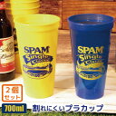 スパム プラスチックカップ (700ml) 2個セット ■ プラカップ カラー 割れにくい 丈夫 アウトドア キャンプ パーティーグッズ かわいい おしゃれ SPAM アメリカン雑貨