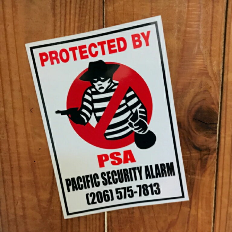 【メール便送料無料】 PSA 防犯ステッカー ■ セキュリティ サイン シール かっこいい おしゃれ ブランド 車 バイク 玄関 グッズ 窓 勝手口