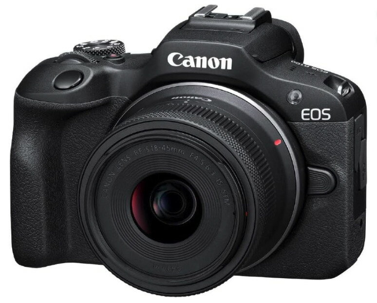 【中古】【1ヶ月保証】 キヤノン Canon ミラーレス一眼カメラ EOS R100 標準ズームレンズキット(RF-S18-45) ブラック EOSR100...