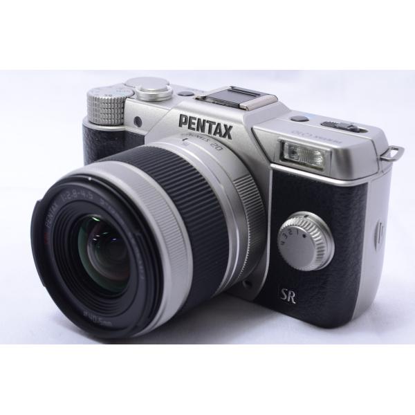 【中古】【1ヶ月保証】 ペンタックス PENTAX ミラーレス一眼 Q10 レンズキット シルバー SDカード付き