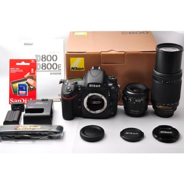 【中古】【1ヶ月保証】 Nikon ニコン D800 標準＆超望遠ダブルズームセット 美品 SDカード付き