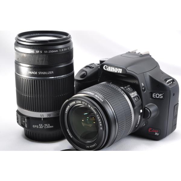 【中古】【1ヶ月保証】 キヤノン Canon EOS kiss X3 標準＆望遠ダブルズームキット 動画撮影 SDカード付き