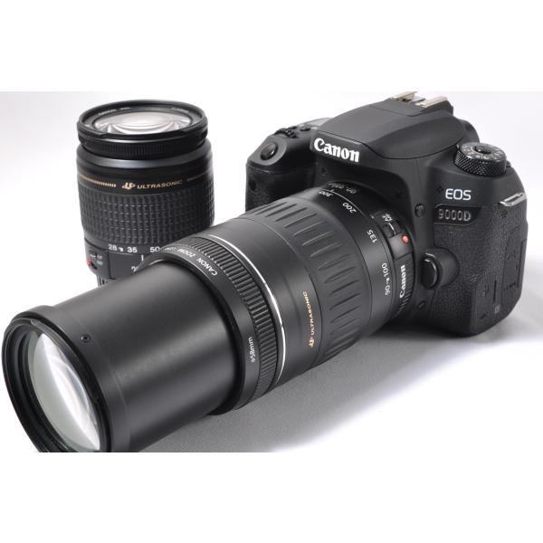 デジタル一眼 中古 キヤノン EOS 9000D ダブルズームセット ご覧いただきありがとうございます！ ★望遠レンズ+ 標準レンズのお得なセット♪★ ★SDカード付き♪★ ★全国送料無料★ ★安心の1ヶ月保証★ 〜キヤノン Canon EOS 9000D 標準&望遠ダブルズームキット〜 ◆コンディション◆ 【ボディ】 外観は目立つキズもなくスレもわずかな キレイなコンディションです♪ ファインダー内視界良好です。 シャッター含め機関絶好調で、 快適にお使いいただける状態です！ 【レンズ】 外観スレキズ僅かで 綺麗なコンディションです。 レンズ内はチリ、ホコリの混入少なく クリアーです♪♪ オートフォーカス等、動作も絶好調です！ ◆付属品◆ ・カメラ本体(ボディキャップ) ・CANON キヤノン EF 28-80mm(前後キャップ) ・CANON キヤノン EF 90-300mm(前後キャップ) ・バッテリー ・チャージャー ・ストラップ ・使用説明書(電子版) ・SDカード 16GB ・エアブラシ ・クリーニングクロス ・当店1か月保証書