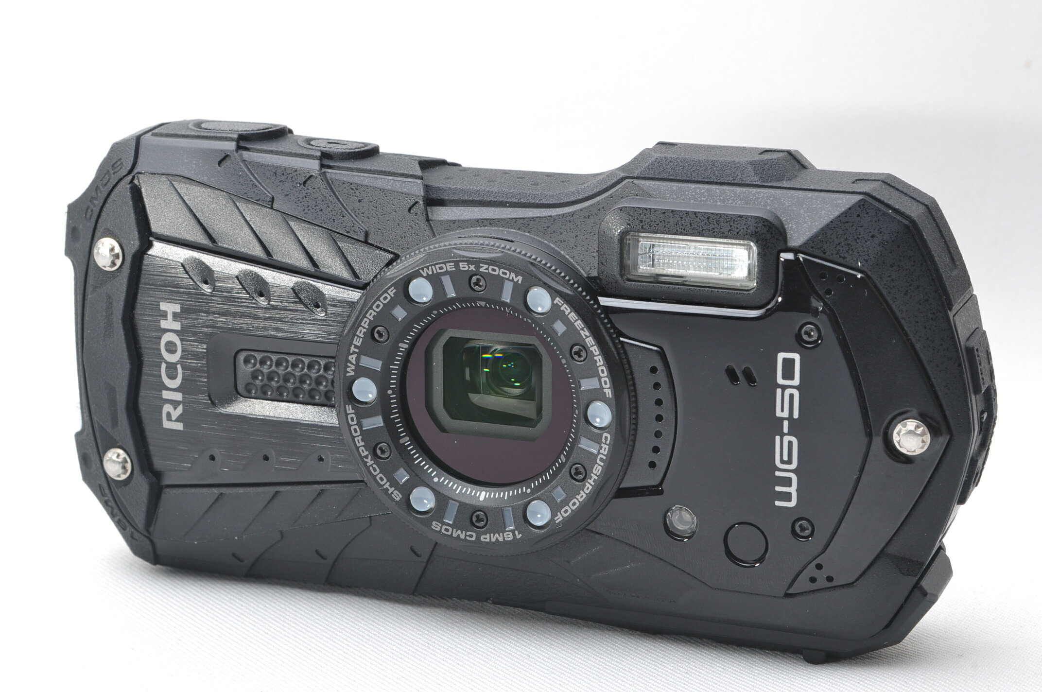 EXEMODE - 【中古】【1ヶ月保証】 リコー RICOH WG-50 ブラック 防水14m耐ショック1.6m耐寒-10度 RICOH WG-50 BK 防水デジタルカメラ